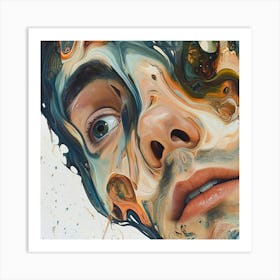 Abstract Of A Man'S Face Art Print