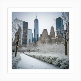 Central Park In The Snow Art Print