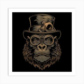 Steampunk Gorilla 2 Art Print