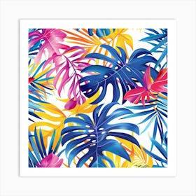 Tropical Leaves Seamless Pattern 4 Art Print