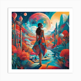 Young Girl's Wonderland Abstract Painting Art Print