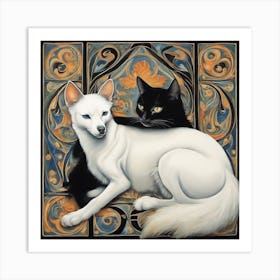 Fox And Cat Art Print