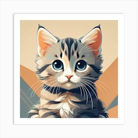 Gray kitten Art Print