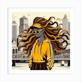 Girl With Dreadlocks Art Print