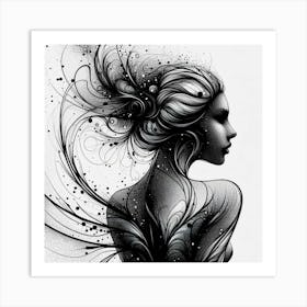 Ethereal female silhouette 4 Art Print