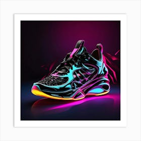 Neon Sneakers 4 Art Print