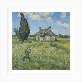 A Wheatfield With Cypresses Vincent Van Gogh Art Print