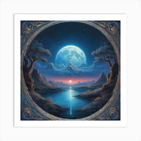 619428 Super Blue Moon Anchoring A Subtle Landscape In A Xl 1024 V1 0 Art Print