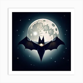 Batman In The Moonlight Art Print