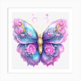 BB Borsa Butterfly With Roses Art Print