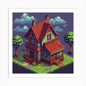 Pixel House 3 Art Print