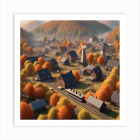 Autumn Village 34 Art Print