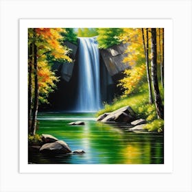 Waterfall In The Woods 1 Art Print