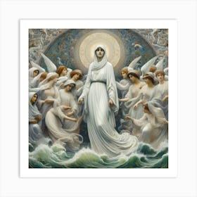 Virgin And The Angels Art Print