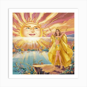 A Breathtaking Illustration Of The Sun Rising Over Zrhq S31rt Ldz5604k4sg Ze B3ya1rpileqibyxkqcw Art Print