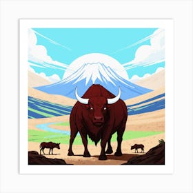 Bull In The Desert 2 Art Print