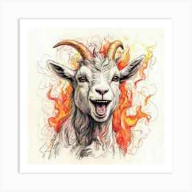 Goat In Flames 30 Art Print