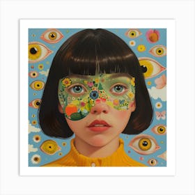 Girl With Many Eyes Art Print