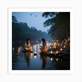 A Spiritual Light Festival Imbued With The Essence Of Faith Glow Of Sacred Lanterns Adorning An Anc (3) 1 Art Print