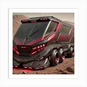 Mars Dominion Transit Rover Crimson Eclipse Art Print