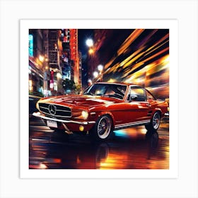 Mustang At Night Art Print