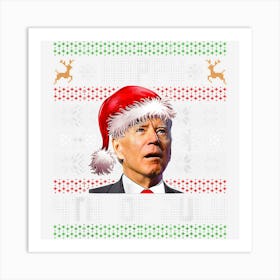 Happy 4th Of July Joe Biden Christmas Pajamas Art Print