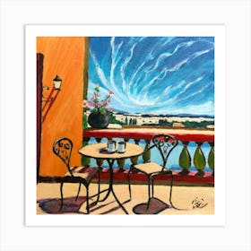 Table On The Balcony Art Print