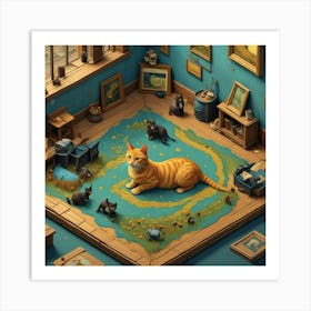 Cat In A Room Art Print