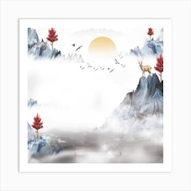 Asian Landscape Painting Art Print