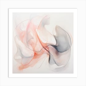 Abstract Organic Minimalist Pink Blush Shapes In Muted Colors 2 Art Print