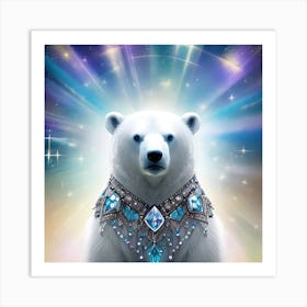 Polar Bear With Crystals Art Print