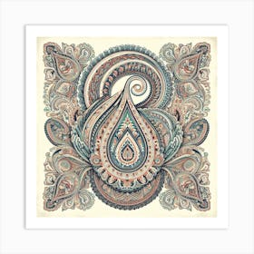 A Stunning Wall Art Piece Centered Around The Iconic Paisley Motif Art Print