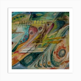 Wall Art, Abstract after Kandinsky Art Print