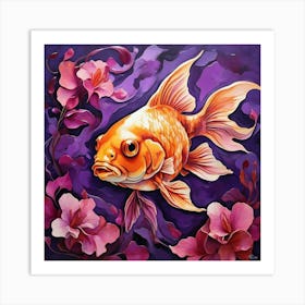 Goldfish With Purple Tones Art Print Art Print