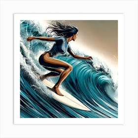 Surfer Girl Art Print