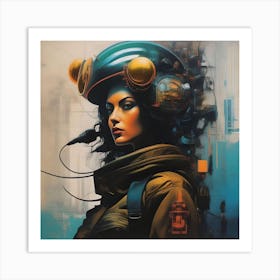 Cyberpunk Lady Art Print