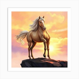 Horse In The Sunset 2 Art Print