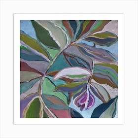 Acrylic painting of leaves Art Print