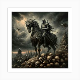 Dark Knight On Horseback Art Print