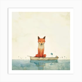 Fox In A Boat Art Print