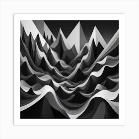 Black and White Abstract Art 320 Art Print