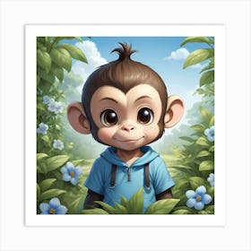 Cheerful Monkey Art Print