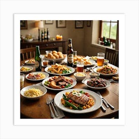 A Well Set Table Filled With An Array Of Delicious Food With A Clear Focus On A Prominently Placed B 2134749278 Art Print