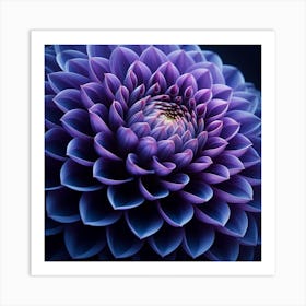 Indigo Dahlia Art Print