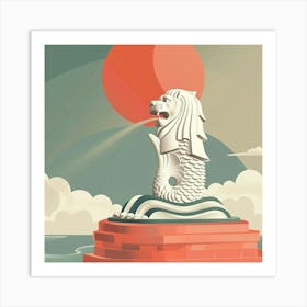 Singapore Lion Statue Art Print