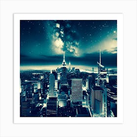 New York City At Night 37 Art Print