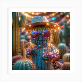 Cactus With Sunglasses Art Print