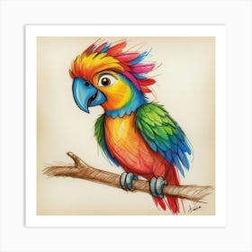 Colorful Parrot 51 Art Print