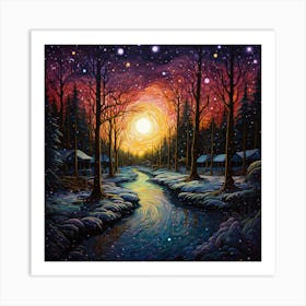 Fairy Winter Landscape 1 Art Print