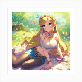 Zelda Picnic Art Print